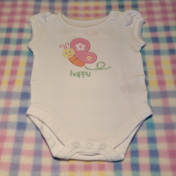 GARANIMALS 🌺 2pc Embroidered Bee "HAPPY" Onesie|Multi Color Plaid Mini Skirt NB - Picture 8 of 11